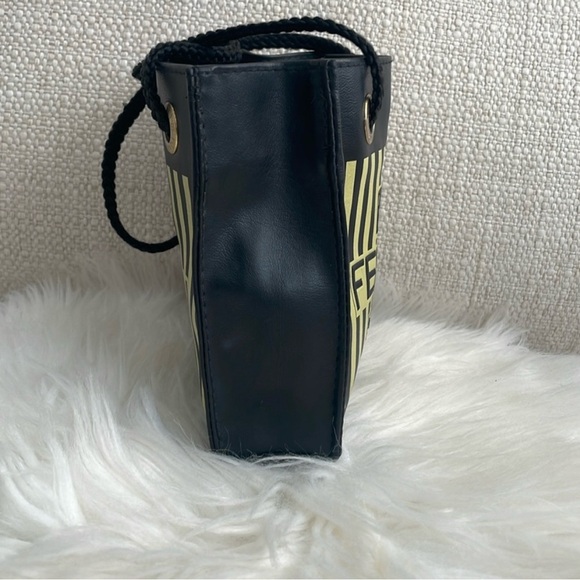 Fendi Vintage Fazzuola Black and Gold Striped Mini Tote/Pouch. EUC. VERY RARE - Picture 3 of 10